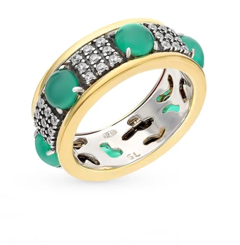 

Silver ring with alpanite and cubic zirconia sunlight sample 925 test