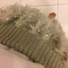 Crochet Skirt Feather-Sweater A-Line Midi Grey Long Designer High-Waist Fashion Women