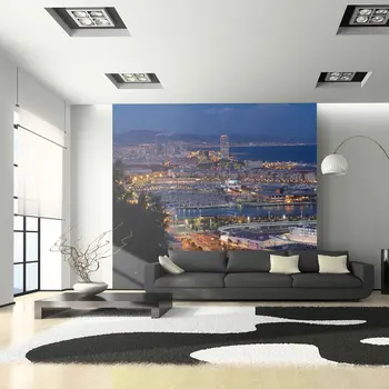 

Wall mural-Barcelona: night-400x309 cm