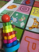 Torre Hanói de arco iris, anillo de torre de bloques niños Montessori Educación Temprana de puzle juguetes de bebé regalo ZXH
