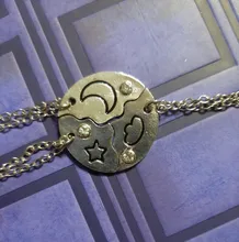 Conjunto de 3 piezas de colgante luna y estrella de sol, collar, mejor amigo, amistad, pareja, collar, joyería