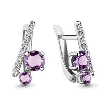 

Earrings made of silver with amethyst