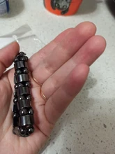 Pulsera magnética elástica de cuentas sencillas, brazalete de cuentas negras, joyería de salud