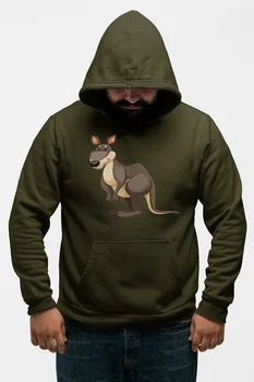 

Angemiel Wear Bouncing Kangaroo Green Men 'S Hooded Sweatshirt