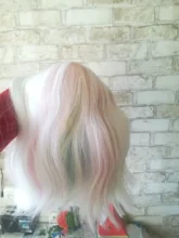AOSI-Peluca de pelo Natural con flequillo para mujer, cabello corto sintético ondulado, rosa, morado, negro, Bob, fibra resistente al calor, Cosplay, pelucas de Lolita