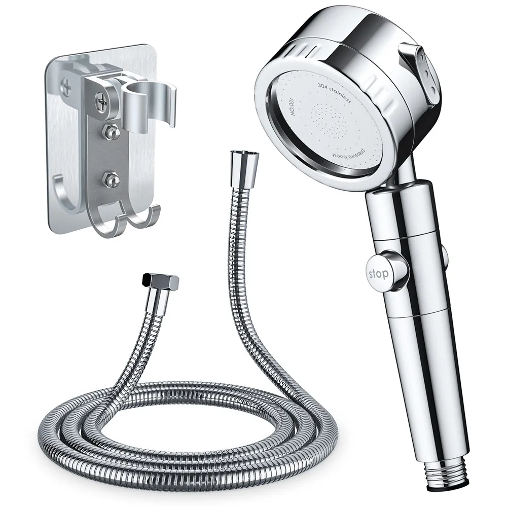 

360 Rotation Powe Powerful Shower With 150cm Hose Handheld Adjustable Jetting Shower Head High Pressure Water Saving Shower