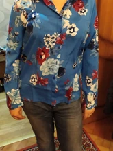 Blouse Shirt Work-Wear Turn-Down-Collar Casual Tops Long-Sleeve Chiffon Elegant Plus-Size