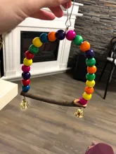 Swing-Toy Beads Bird-Supplies Parrots Wooden Perch Hanging Pets Natural for 1PC Colorful