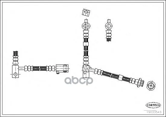 Тормозной Шланг Передний R(490mm) Corteco 19033543 Corteco арт. 19033543