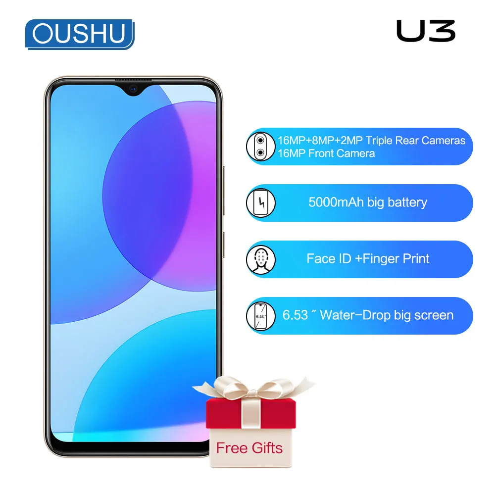 Оригинальный vivo U3 мобильный телефон 6 53 ''большой экран 6G 64G Snapdragon675 OctaCore Celular
