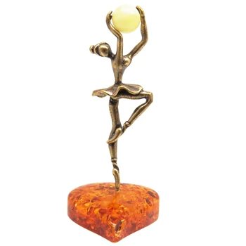 

Table figurine girl ballet dancer gymnast heart natural Amber Dance bronze miniature 515