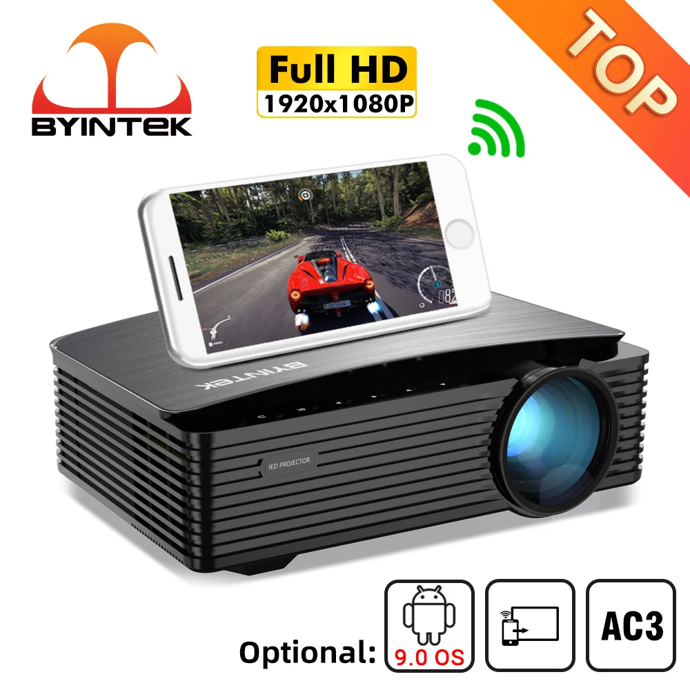 new projector BYINTEK K25 Full HD 4K 1920x1080P Home Theater LCD Smart Android 9.0 Wifi LED Video Cinema Projector 1080P Proyector mini projector for iphone