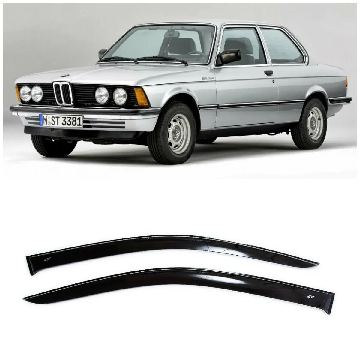 Дефлекторы окон Cobra Tuning B24575 на авто BMW 3 (E21) 1 l Coupe 2d 1975-1982 2 шт./комп. ветровики от