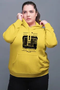 

Angemiel Wear You Are What You Watch Yellow Women 'S Hooded Sweatshirt