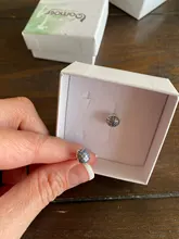 Stud-Earrings Sterling-Silver BAMOER Jewelry Women Genuine of CZ for Clear Legend SCE239