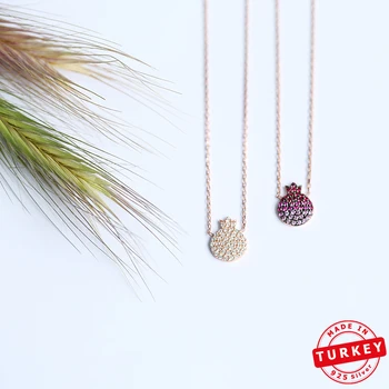 

Minimalist Pomegranate Design Turkish Handmade 925 Sterling Silver Necklace