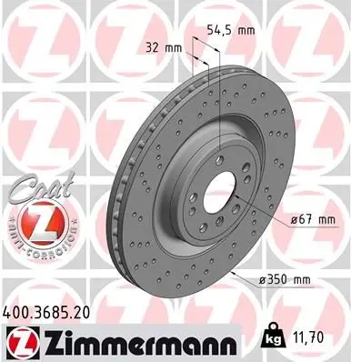Диск торм M-CLASS(166) ML 250 CDI BlueTEC 4-matic(166.004) 0