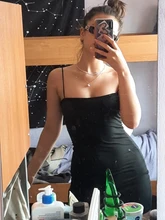 Vestido corto femenino de verano sin mangas color negro con cuello Halter, minivestido Sexy ajustado para mujer, color liso