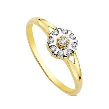 

18k solid gold ring bicolor multipiedra [AB3123]