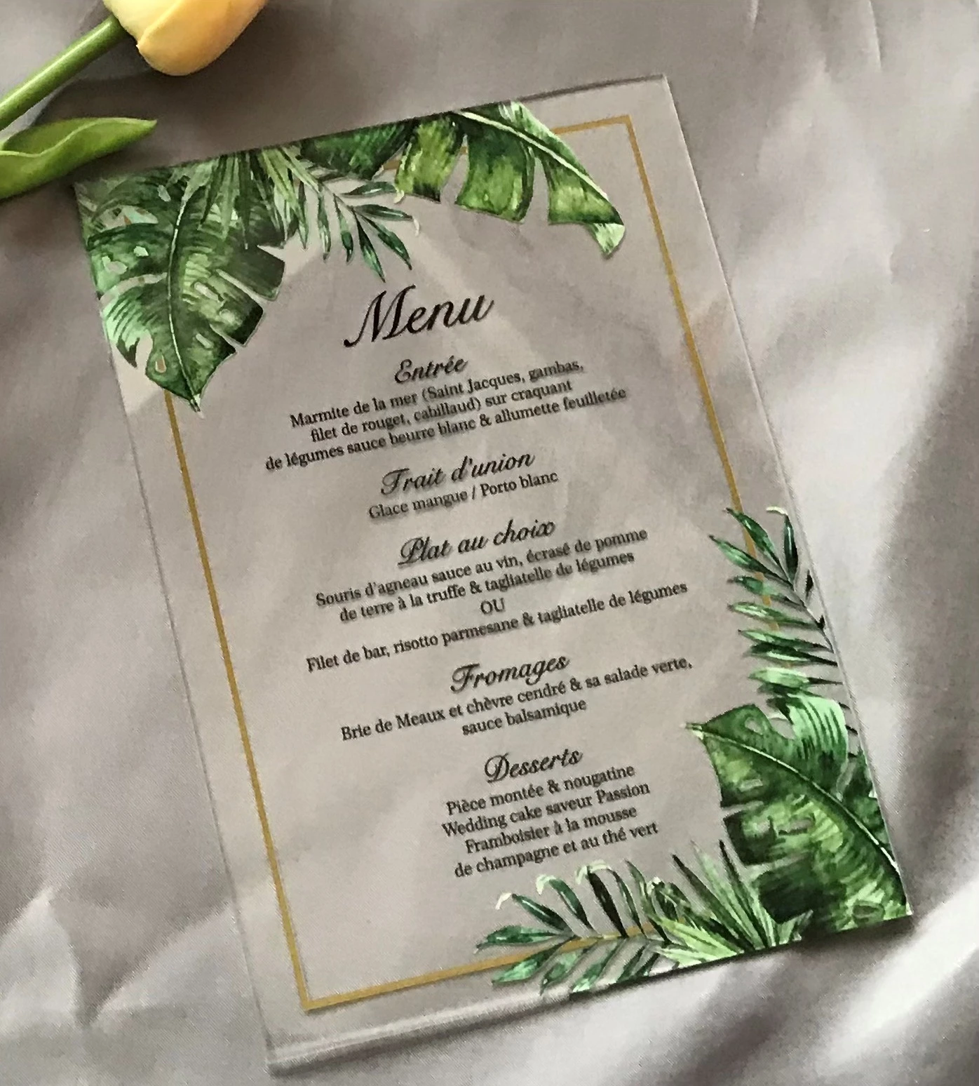 35pcs Palm Leaf Resturant Menu,acrylic Wedding Invitation Cards,the  Tropical Plant Acrylic Menu Cards,beach Wedding Invitations - Cards &  Invitations - AliExpress