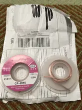 Mecha de soldadura de cobre, removedor de soldadura trenzada, 1,5 metros de largo, 2,0mm de ancho, accesorio de desoldar