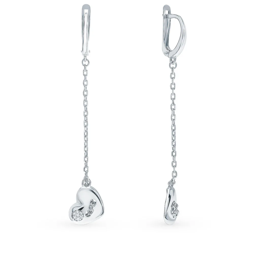 Серебряные серьги с фианитами SUNLIGHT проба 925