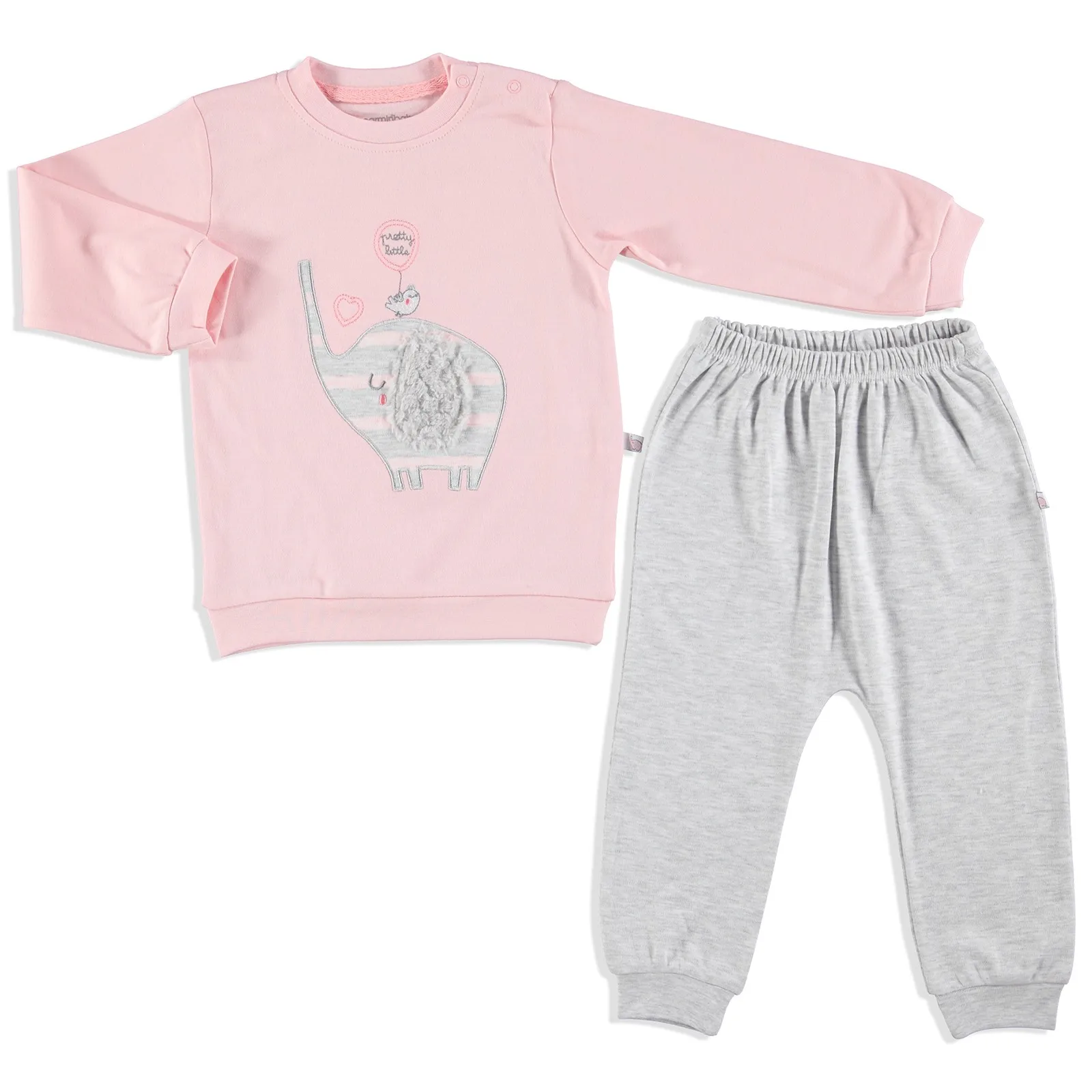

ebebek Carmin Baby Little Elephant Interlock Sweatshirt Trousers 2 pcs