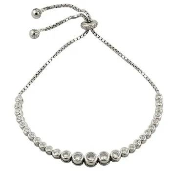 

KUTAYDAN 925 Sterling Silver Zircon Stone Cottage Watercourse Elevator Bracelet