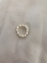 Anillos geométricos de perlas de imitación minimalistas para mujer, joyería para dedo, anillo elástico ajustable a la moda, novedad