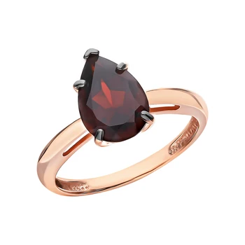 

Gold ring with Garnet sunlight sample 585