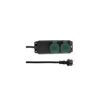 

REV 0512467555 extension cords and multiple outdoor 1,4 m 2 socket (e) AC Black, Green