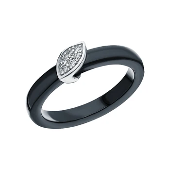 

Silver ring with ceramics and cubic zirconia sunlight sample 925