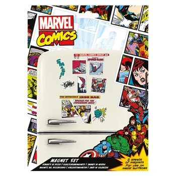 

MARVEL - SET of magnets COMIC IRON MAN SPIDERMAN gift fridge