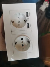 Delviz-Toma corriente con USB estándar para la UE, enchufe de pared con 2 salidas, panel de alimentación CA 110 ~ 250V, de calidad 16A, doble marco, 146x86mm
