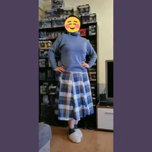 Sweater Skirt-Set Matching-Set Merry-Pretty Plaid 2pieces-Outfits Blue Spring Pleasted