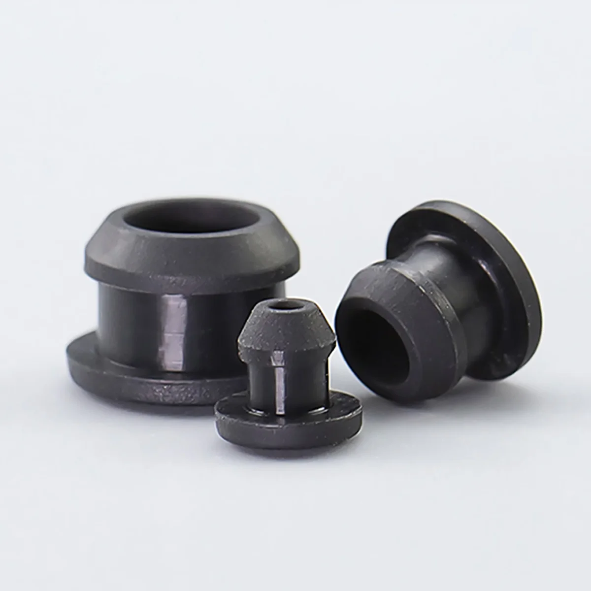 Black Snap-on Hole Plug 2.5mm~30mm Silicone Rubber Blanking End