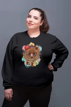 

Angemiel Wear Holiday-Makers Bear Black Women Sweatshirt
