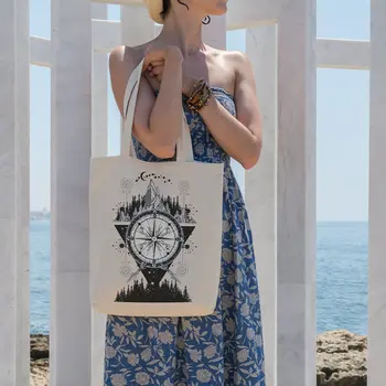 

Angemiel Bag Mountain Compass Balance Crescent Star Cloth Bag