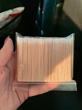 300 Uds mango corto de madera pequeño señaló cabezal con punta hisopo de algodón cejas tatuaje belleza maquillaje Color de uñas de costura dedicado sucio recoger
