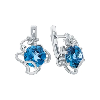 

Silver earrings with Topaz and cubic zirconia sunlight sample 925