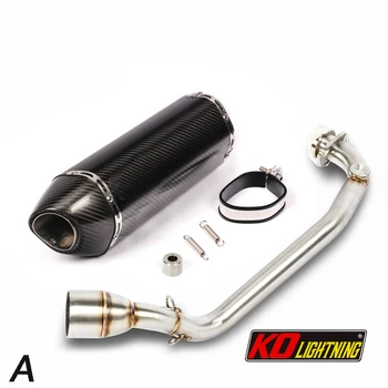 Escape Motorcycle Exhaust Front Link Pipe And 51mm Muffler Stainless Steel Exhaust System For Yamaha SMAX 155 All Years