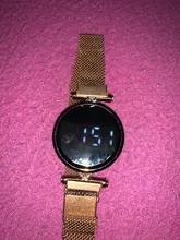 Relojes magnéticos digitales de lujo para mujer, de acero inoxidable, dorado, rosa, LED, de cuarzo, femenino