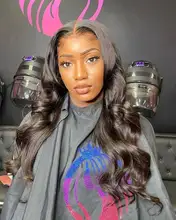 Peluca de onda de encaje Frontal para mujer, cuerpo 13x4, cabello humano Remy peruano, prearrancado con pelo de bebé, peluca de cabello humano con encaje Frontal 150%