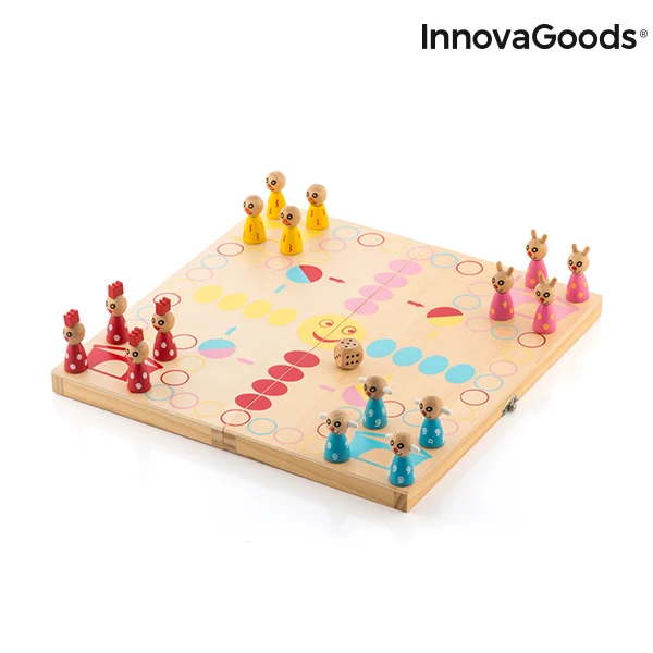  Wooden Table Set with Animals Pake InnovaGoods 18 Pieces