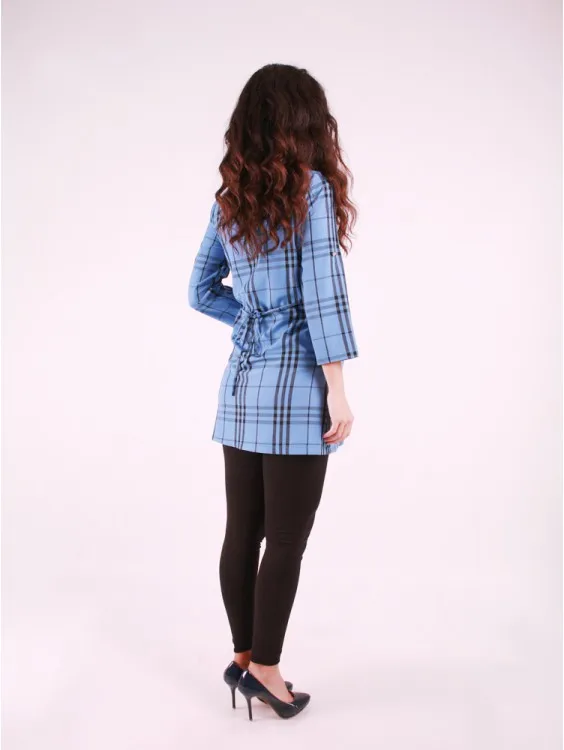Одежда для беременных; клетчатый узор; Emzirmeli Tunic
