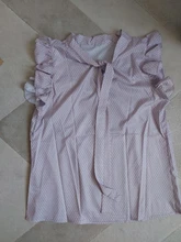 Blusa de manga corta con lazo y lunares para verano, camisa Vintage con volantes para mujer, blusas con lazo, tapas atractivas para mujer