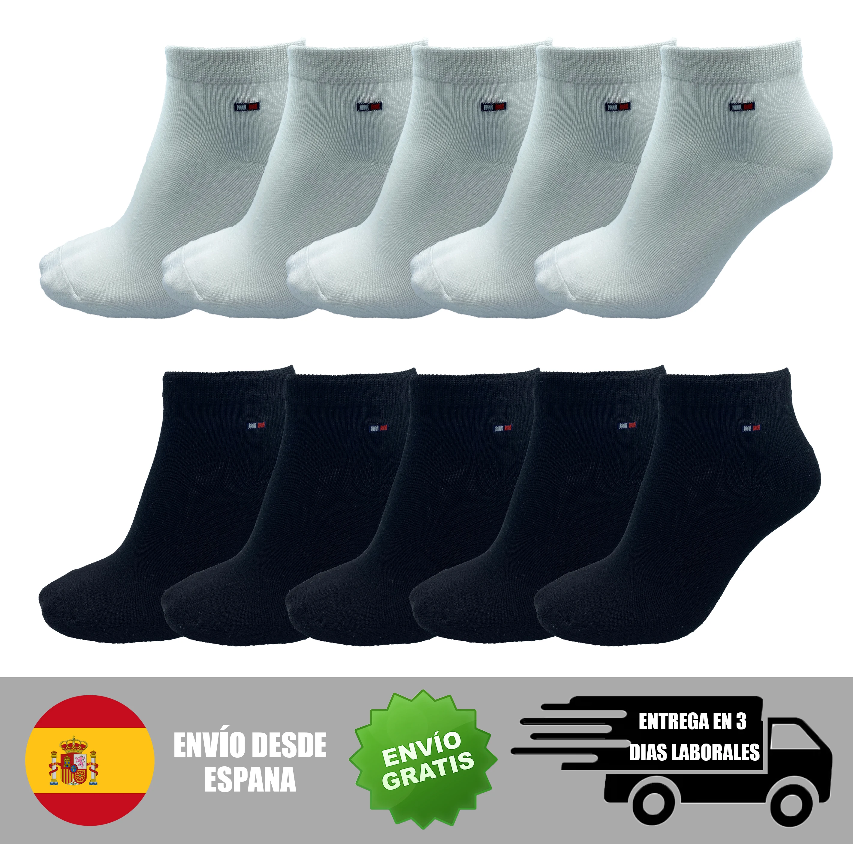 10 pairs cotton/bamboo low cut socks for men and women. Breathable sports and training.