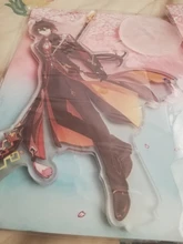 Genshin-Juego de mesa con base para disfraz de personaje, modelo de placa con base, modelo de figura de acrílico, ventiladores para decoración, regalo, Zhongli Mona Xinyan