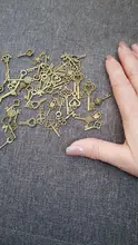 Dulce campana, 40 Uds., llaves pequeñas mezcladas, Vintage, bronce, Metal, aleación de Zinc, colgante encantador fabricación