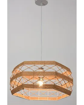

Ceiling lamp. Pendant. LIGHT BULB E27 60W. METAL AND ROPE. WHITE COLOR. Ref. 1006B